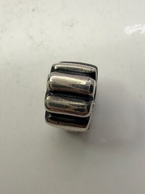 Pandora Ribbed Clip Charm 925 ALE Sterling Silver Spacer Stopper